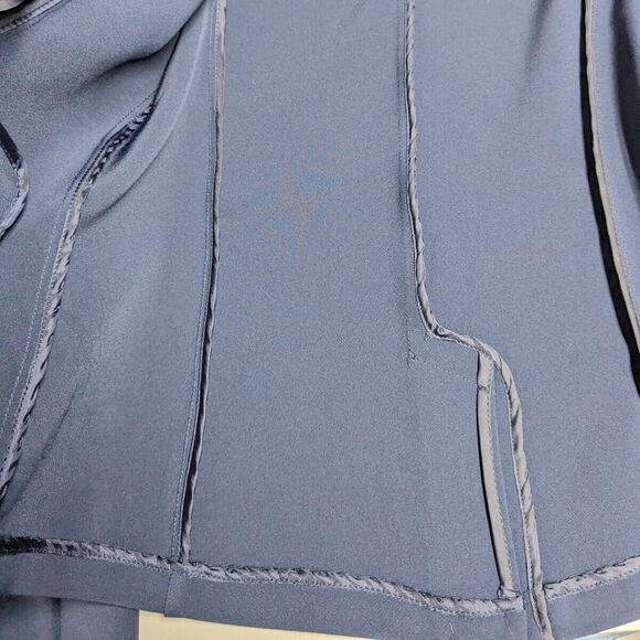 Project Runway Blazer Women Size Medium Navy Blue w/White Trim Jacket  M - Picture 7 of 8